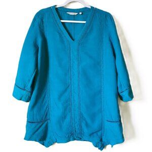 Soft Surroundings Leonie Linen Tunic Top Large Lagenlook Boho